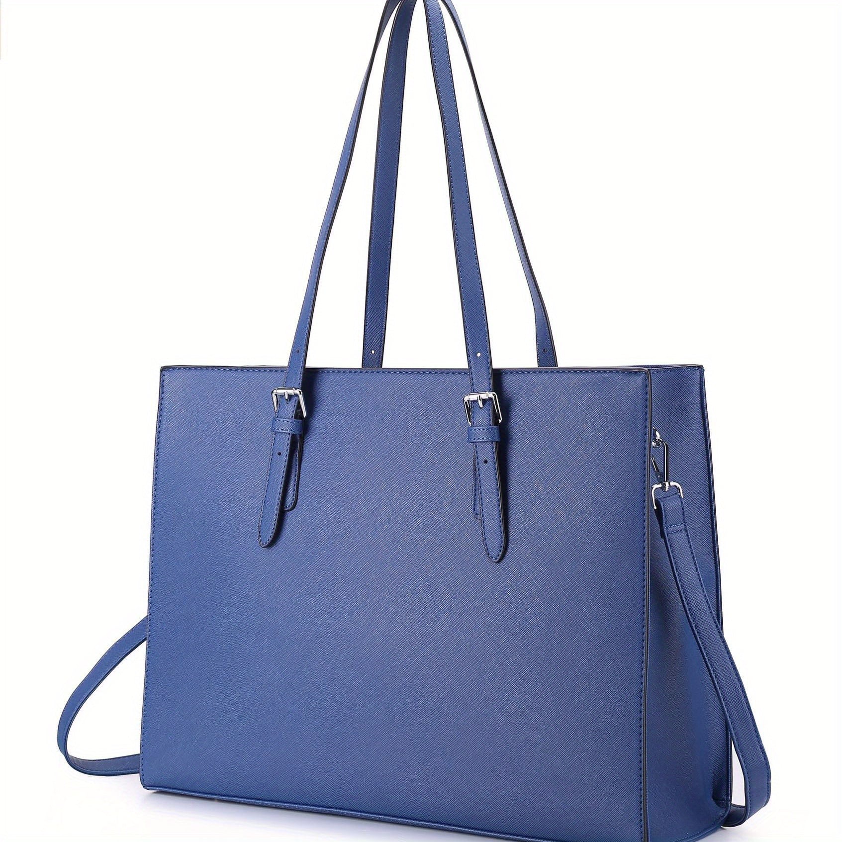 Borsa Tote Strutturata da Donna - Formato Laptop con Dettaglio Manico a Fibbia