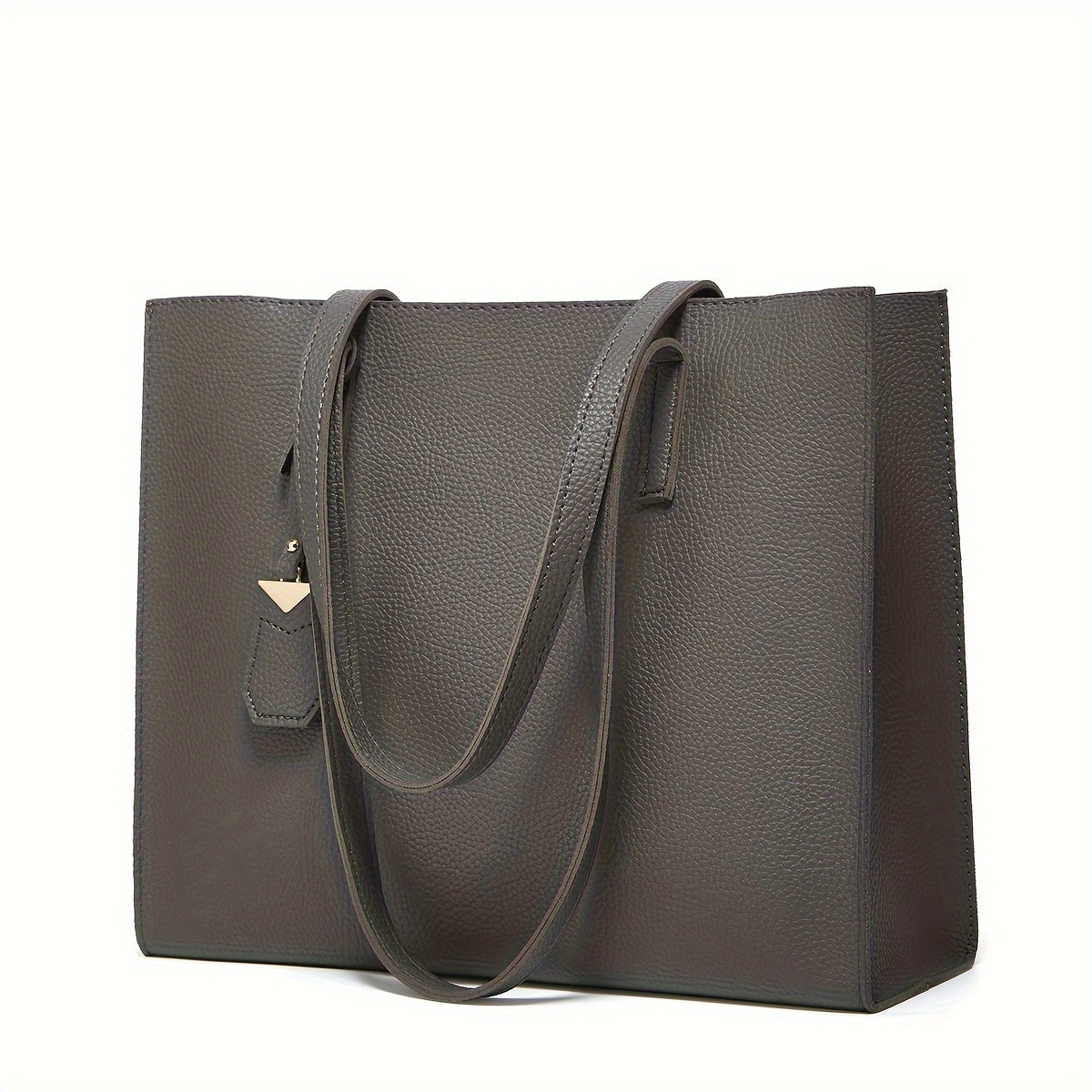 Borsa Tote Strutturata da Donna - Con Manici Sottili e Ciondolo Rimovibile