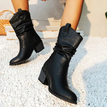 Stivali Cowboy Slip-On Donna Eleganti Tacco Basso - Versatili e Comodi