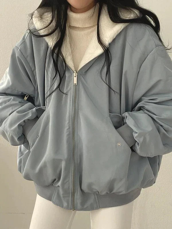 Giacca invernale reversibile da donna - Vestibilità oversize
