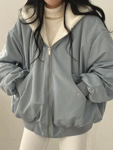 Giacca invernale reversibile da donna - Vestibilità oversize