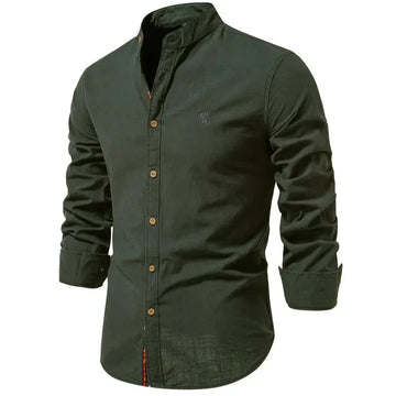 Camisa Hombre con Botones - Cuello a la Coreana