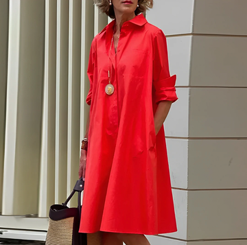 Abito Camicia con Bottoni dalla Vestibilità Comoda per Donna