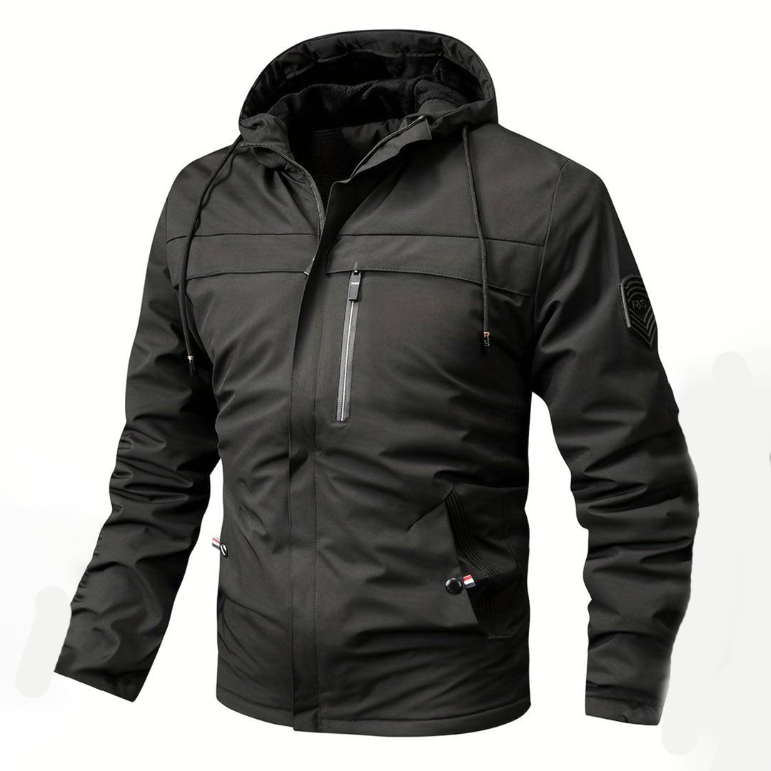 Antivento da Uomo Nera con Cappuccio - Design Sportivo