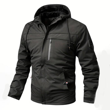 Antivento da Uomo Nera con Cappuccio - Design Sportivo