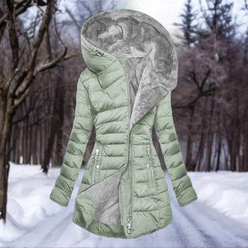 Chaqueta Acolchada para Mujer - Con Capucha y Cremallera Completa