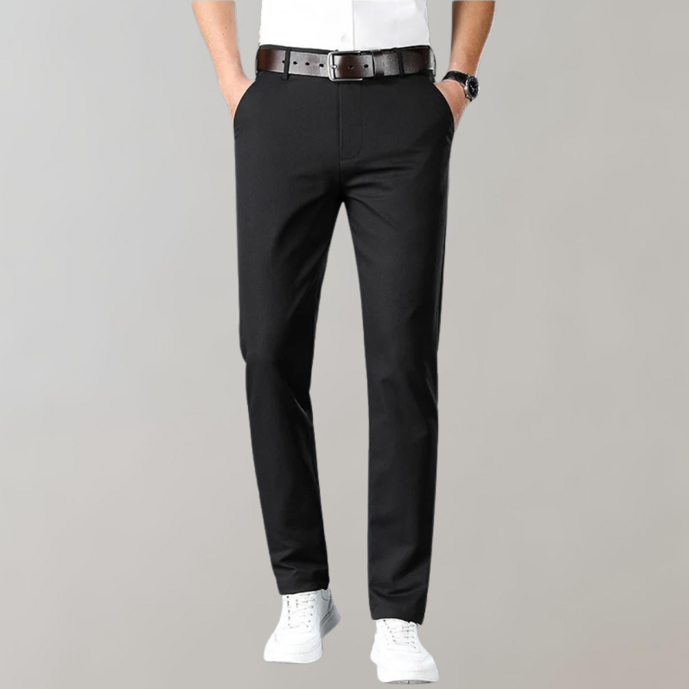 Pantalones de trabajo para hombre slim fit - frente plano con pierna recta