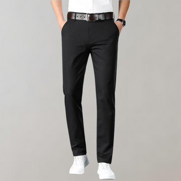 Pantalones de trabajo para hombre slim fit - frente plano con pierna recta