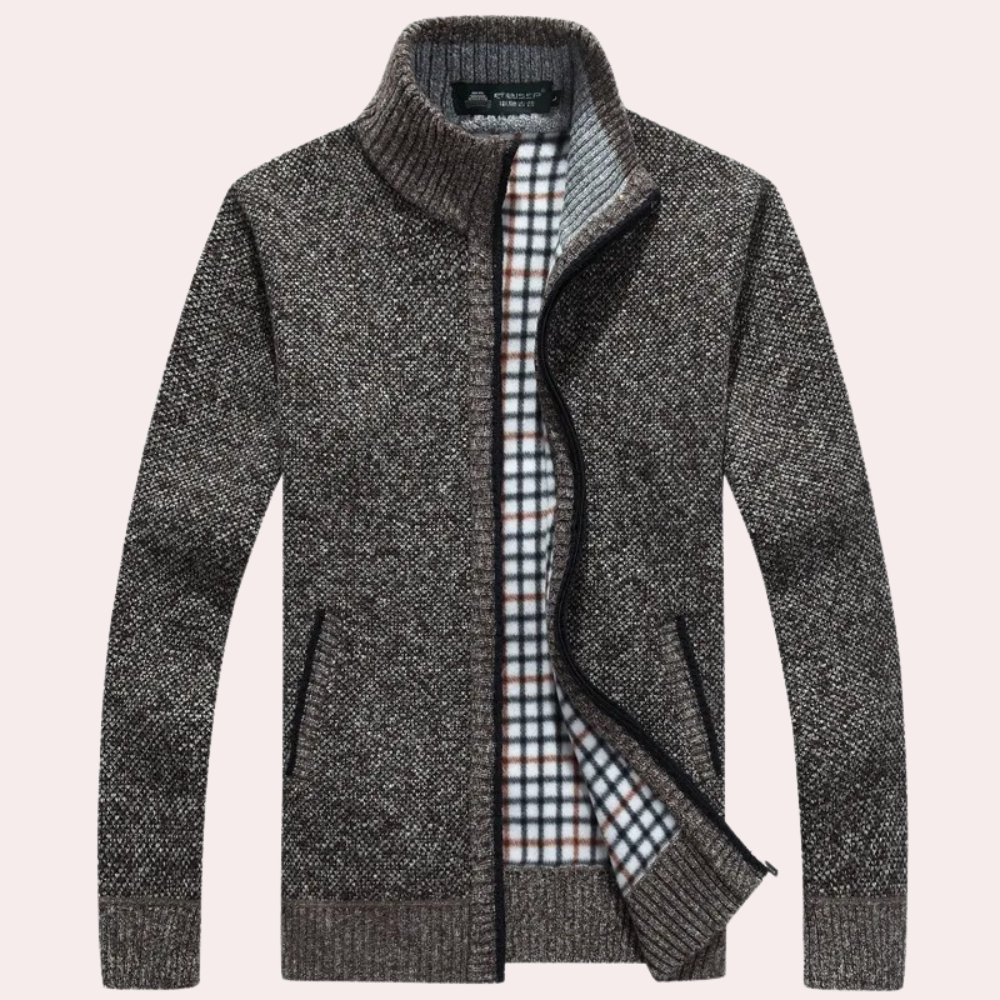Cardigan Uomo Lavorato a Maglia con Cerniera - Caldo, Comodo ed Elegante