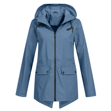 Giacca Impermeabile Elegante Donna - Cappuccio Protezione Snella