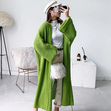 Cardigan Donna Lungo Lavorato a Maglia Oversize - Stiloso, Caldo e Versatile