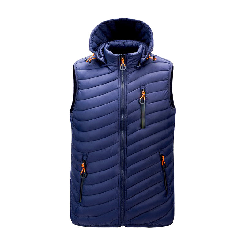 Gilet da Uomo - Con Cappuccio e Tasche Multiple con Cerniera