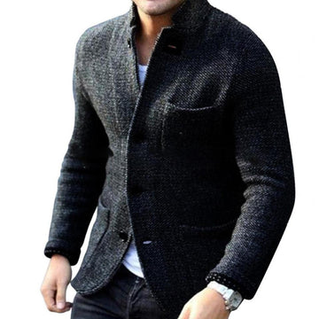 Chaqueta de Hombre de Punto - Cuello Alto con Botones