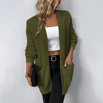 Cardigan Donna Lungo Lavorato a Maglia - Caldo, Elegante e Confortevole