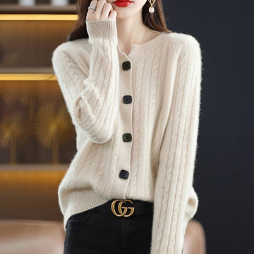 Cardigan Donna Lavorato a Maglia - Caldo, Elegante e Versatile