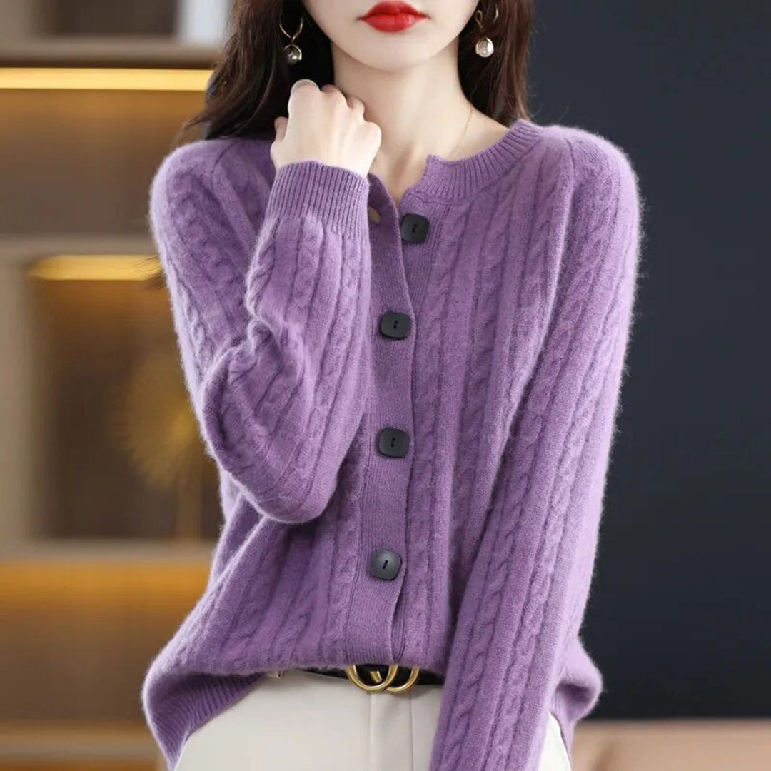 Cardigan Donna Lavorato a Maglia - Caldo, Elegante e Versatile