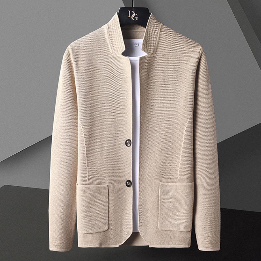 Cardigan Uomo con Collo Coreana - Vestibilità Slim Classica