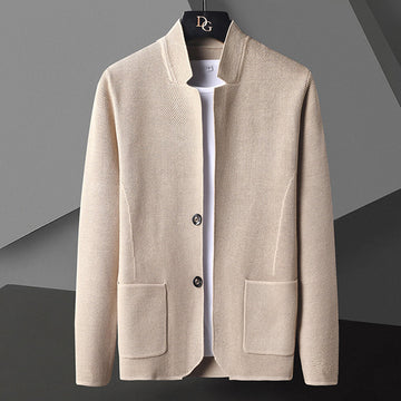 Cardigan Uomo con Collo Coreana - Vestibilità Slim Classica