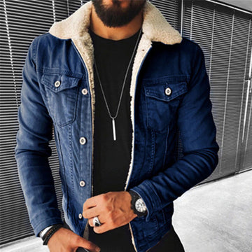 Giacca di Jeans Elegante Uomo - Foderata Calda e Robusta
