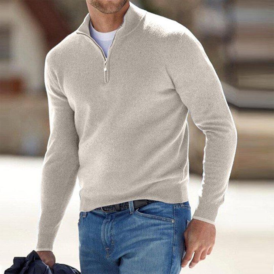 Maglione da Uomo con Cerniera Corta - Collo Alto