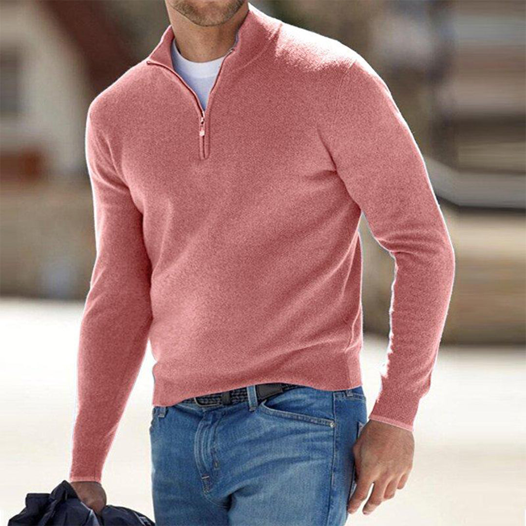 Maglione da Uomo con Cerniera Corta - Collo Alto