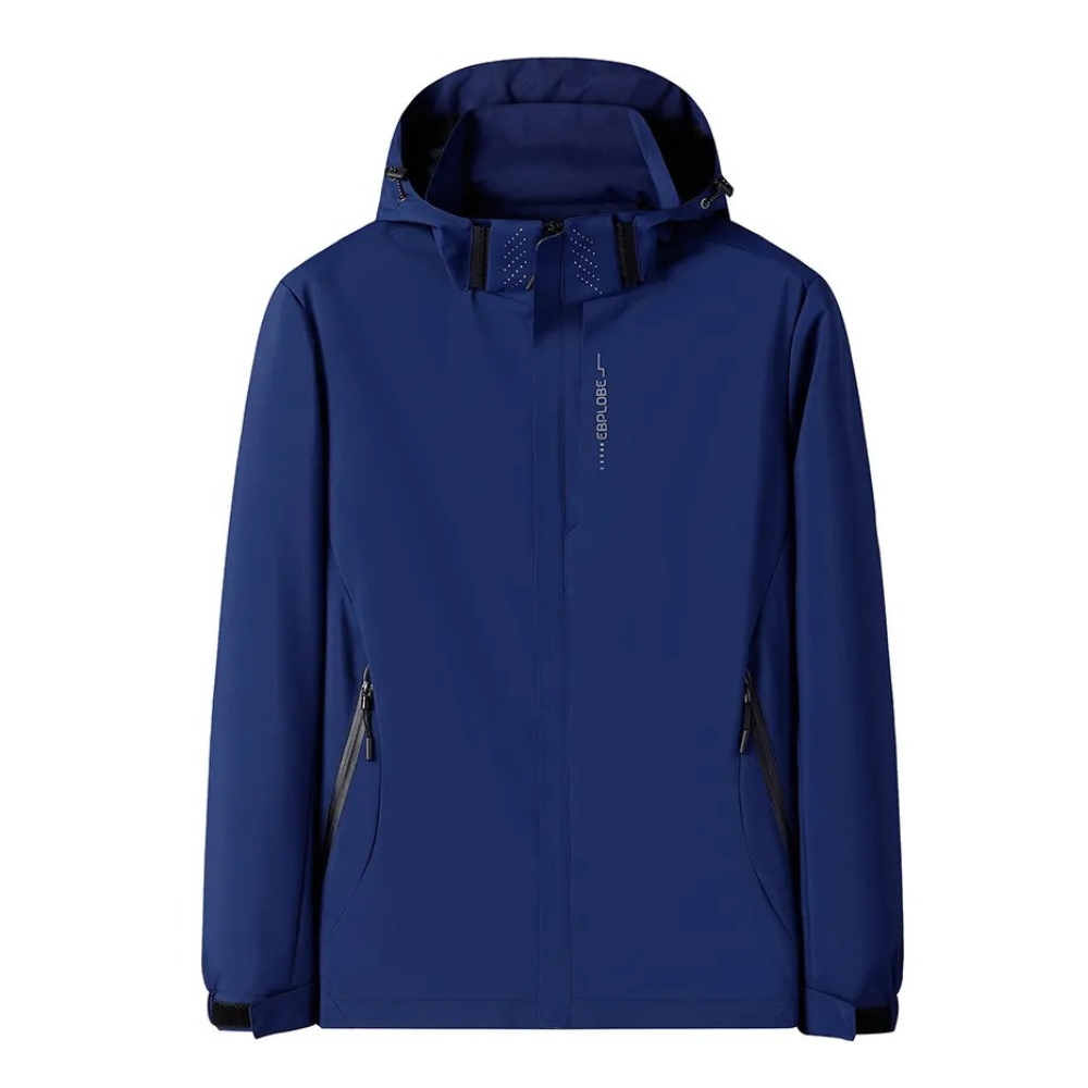 Antivento da Uomo Blu Marino con Cappuccio - Giacca Leggera da Esterno