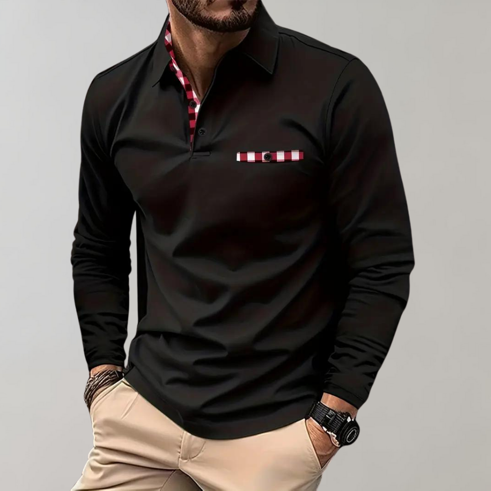 Polo a Maniche Lunghe Comoda per Uomo