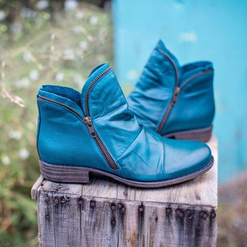 Botines de mujer - Cremallera lateral y tacón bajo de bloque