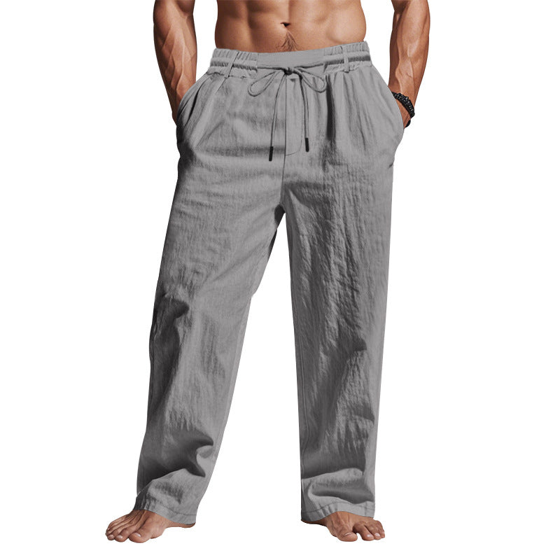 Pantaloni Comodi con Coulisse a Gamba Larga per Uomo