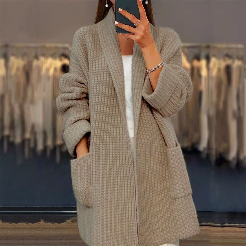 Cardigan da Donna in Maglia Larga – Caldo Stile Aperto sul Davanti
