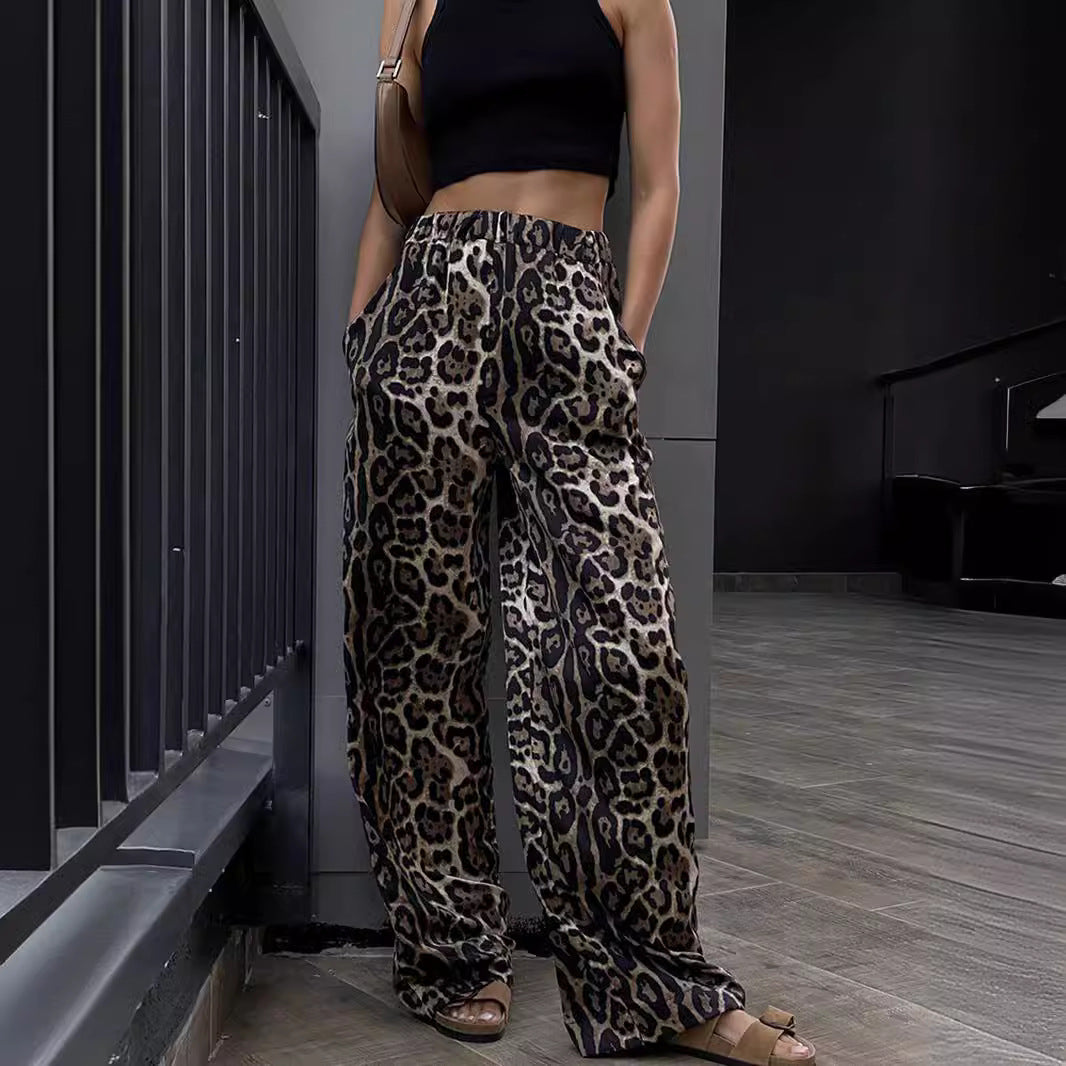 Pantaloni Stampa Leopardata Larghi Donna Eleganti - Comodi & Chic
