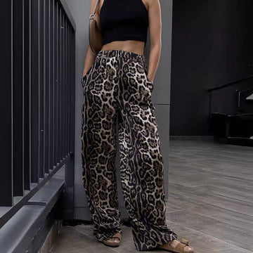 Pantaloni Stampa Leopardata Larghi Donna Eleganti - Comodi & Chic