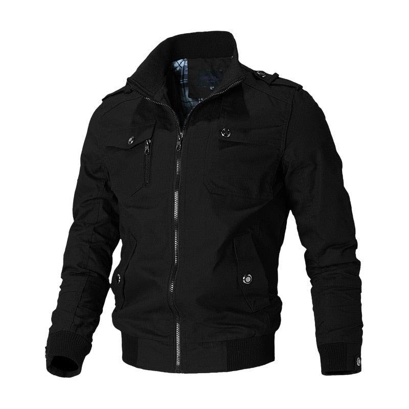 Giacca Bomber da Uomo - Colletto Rialzato con Spalline