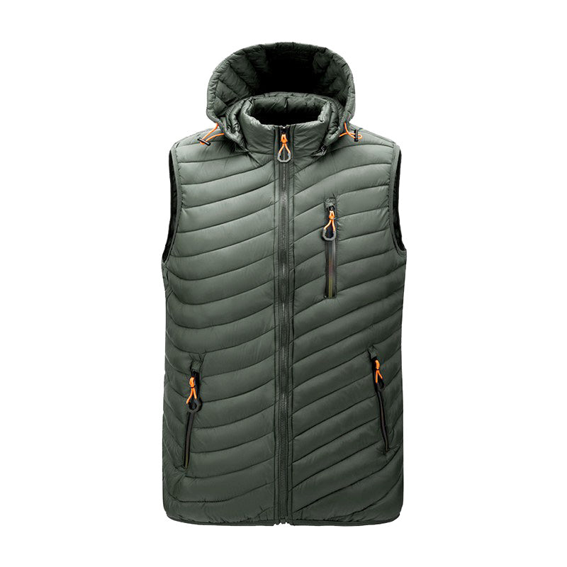 Gilet da Uomo - Con Cappuccio e Tasche Multiple con Cerniera