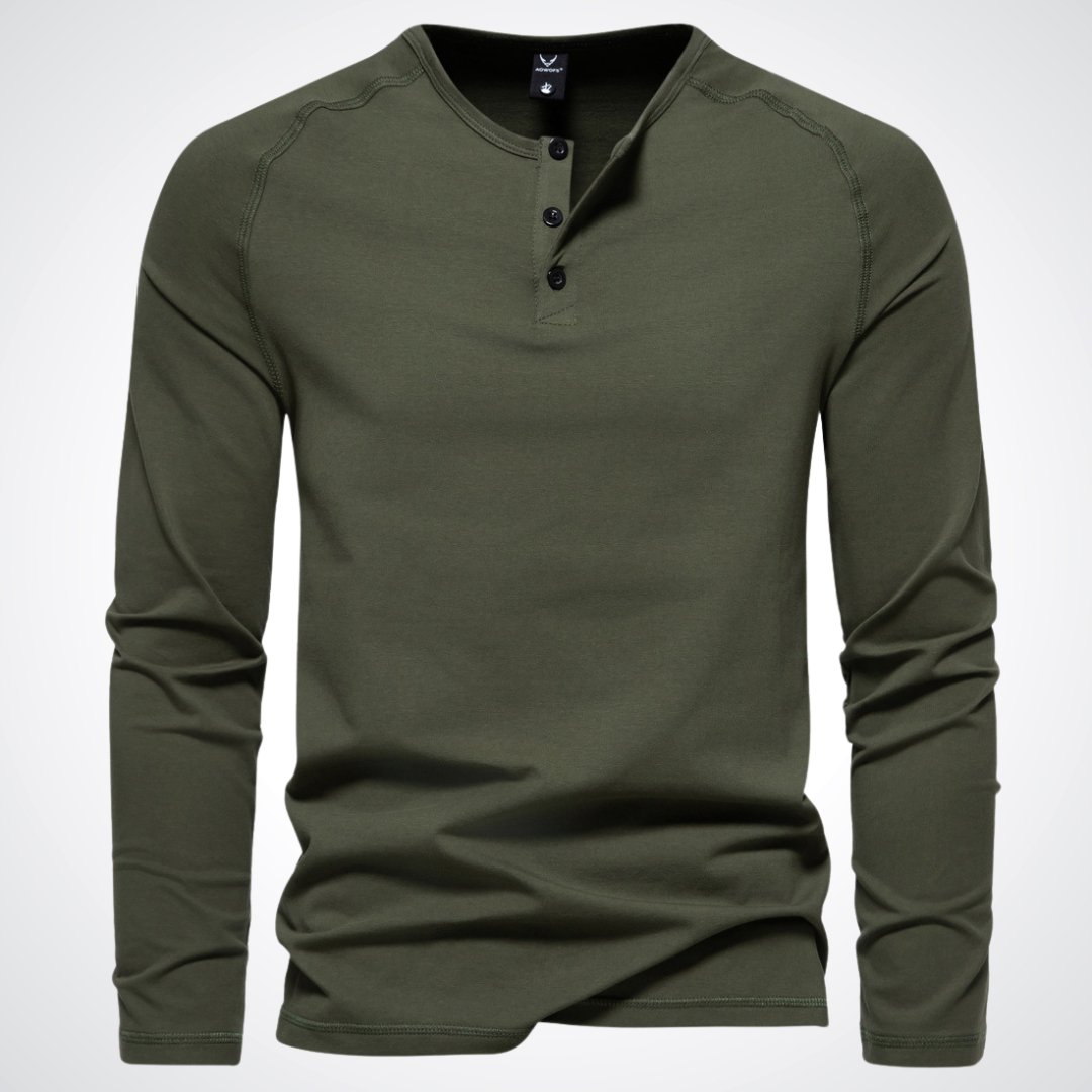 Maglia Henley da Uomo a Maniche Lunghe Classica per un Look Senza Tempo