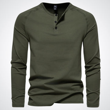 Maglia Henley da Uomo a Maniche Lunghe Classica per un Look Senza Tempo