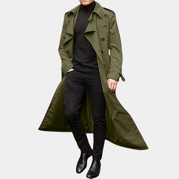 Trench Lungo Uomo - Design Abottanatura e Cintura