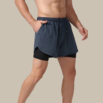Pantaloncini da Corsa da Uomo Asciugatura Rapida con Tasche con Zip
