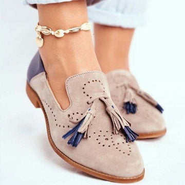 Mocassini Grigi Classici con Nappe per Donna