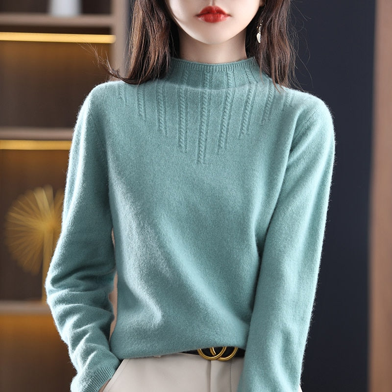 Giulietta – Maglione Autunnale in Lana con Collo Alto per Donna