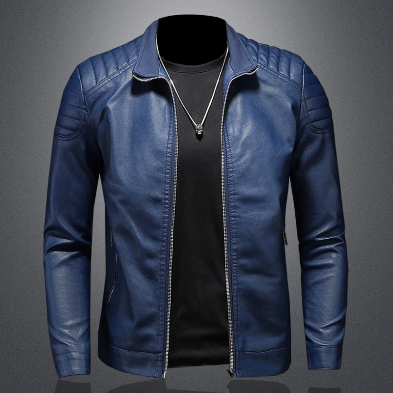 Chaqueta de Hombre de Motociclista - Cuello Alto y Hombros con Paneles Acolchados