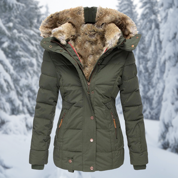 Parka con capucha para mujer - con bolsillos laterales y cremallera integral