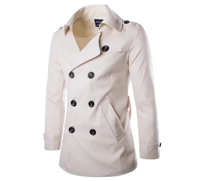 Trench Coat da Uomo Classico Cinturato - Stile Doppiopetto