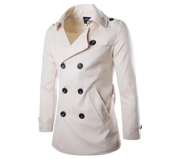 Trench Coat da Uomo Classico Cinturato - Stile Doppiopetto