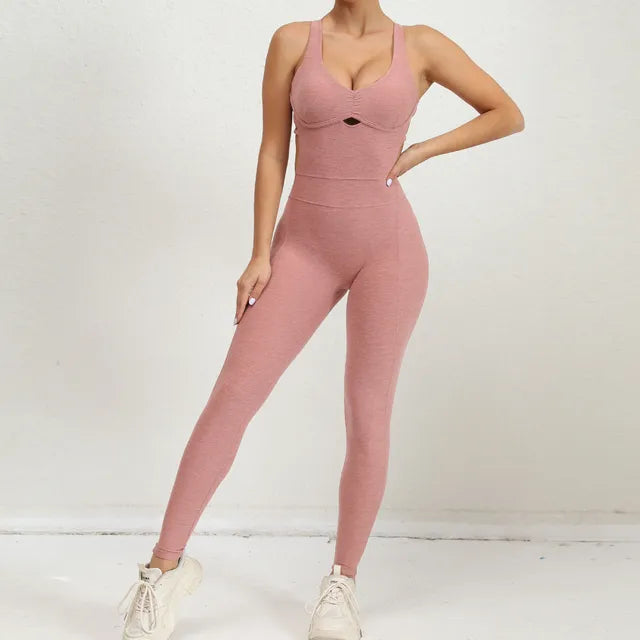 Jumpsuit Sportivo con Schiena Incrociata Elegante e Confortevole per Donna | Aria