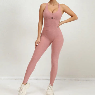 Jumpsuit Sportivo con Schiena Incrociata Elegante e Confortevole per Donna | Aria