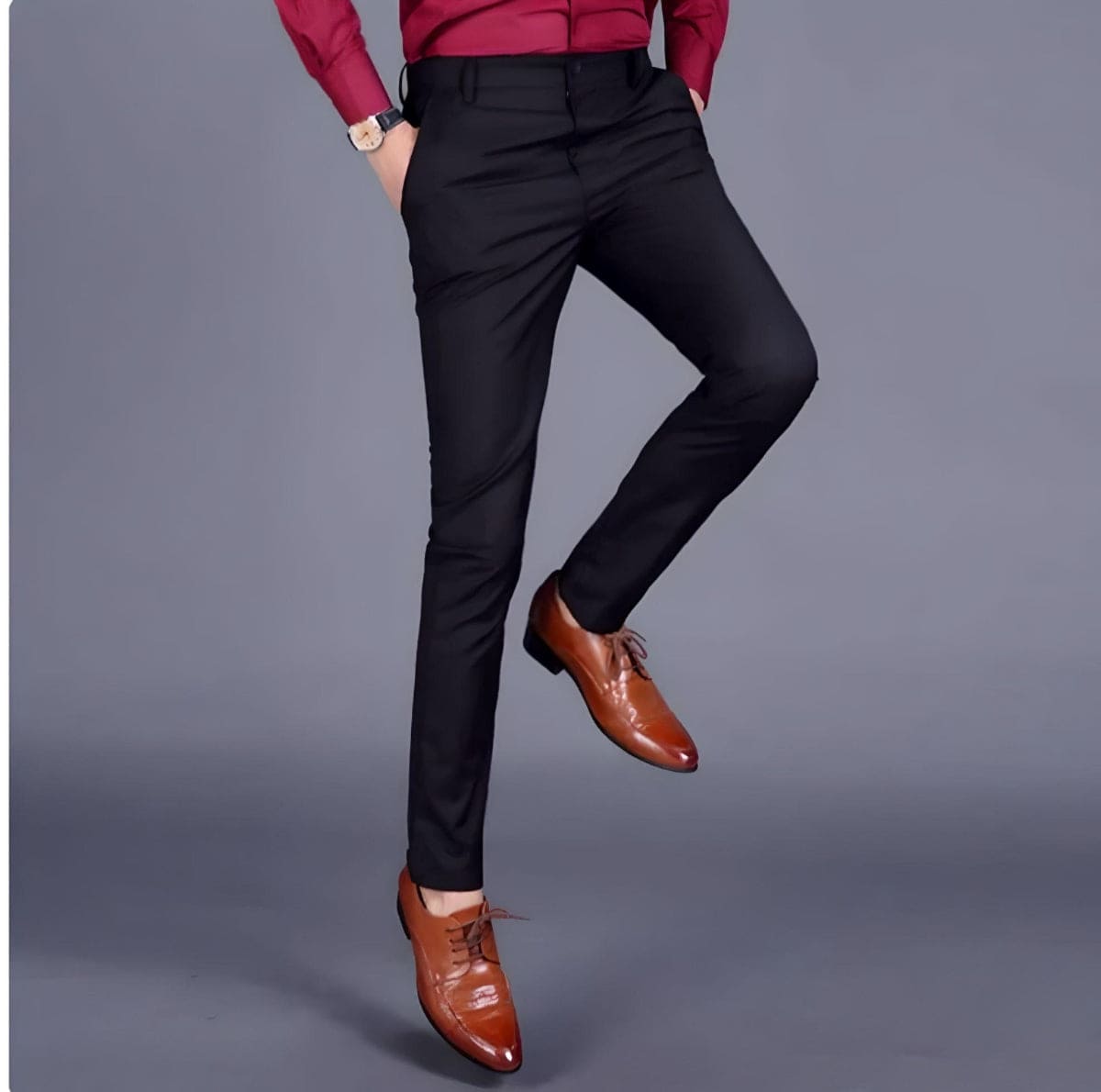 Pantalones de trabajo para hombre slim fit - casual de negocios y elásticos