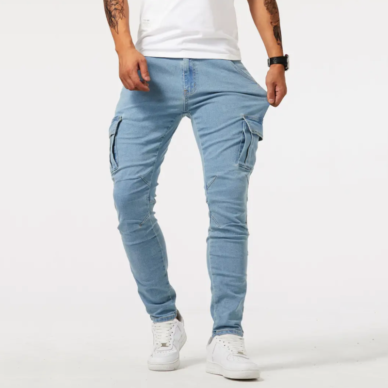 Pantaloni Cargo da Uomo Slim Fit - Con Tasche Laterali a Patta