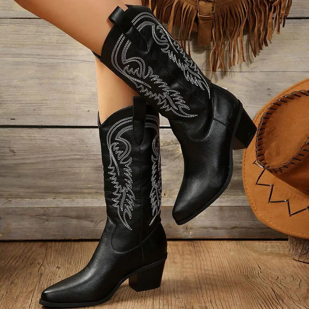 Stivali Cowboy Donna Moderni Tacco Blocco - Punta Affusolata & Versatili