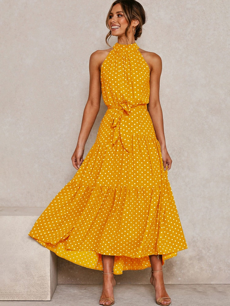 Abito Midi con Stampa Chic da Donna